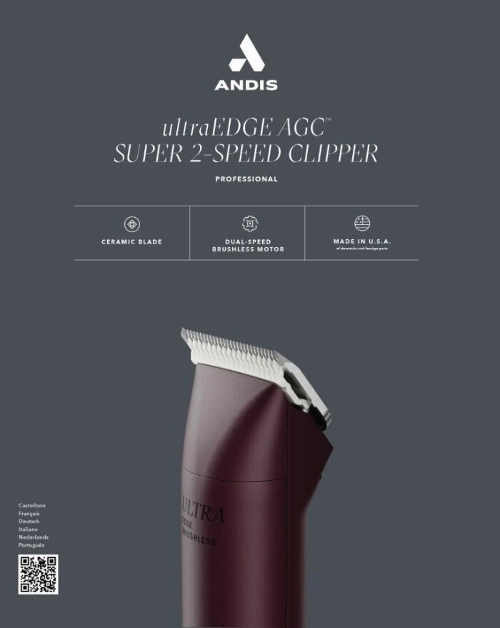 Andis AGCB Super 2 Speed Brushless Clipper - Burgundy 6 Andis AGCB Super 2 Speed Brushless Clipper - Burgundy - Image 4