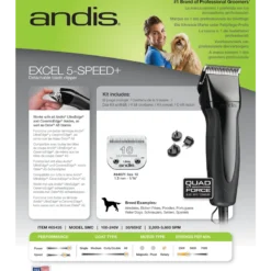 Andis Excel 5 Speed Clipper 11 Andis Excel 5 Speed Clipper -Wahl Shop AN 65435 4