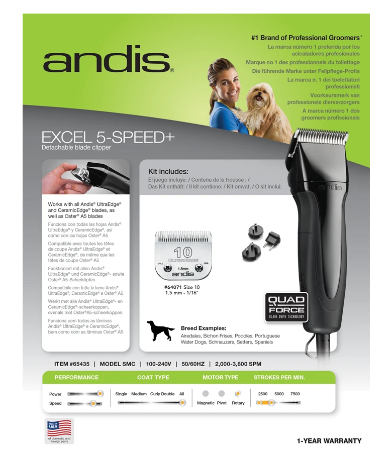 Andis Excel 5 Speed Clipper 7 Andis Excel 5 Speed Clipper - Image 5
