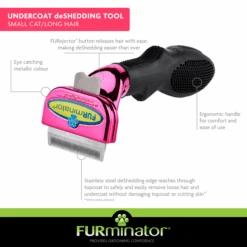 Furminator DeShedding Tool - Small Cat Long Hair Metallic [Pink] -Wahl Shop FU 01224 4