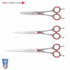 Roseline Scissors Set Of 3 Red Scissor With Case 7 Roseline Scissors Set Of 3 Red Scissor With Case -Wahl Shop R Set 2