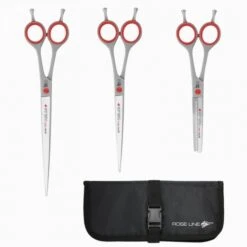 Roseline Scissors Set Of 3 Red Scissor With Case