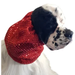 Show Tech Snood Luxe Fancy Ear Covers For Dogs [Red]