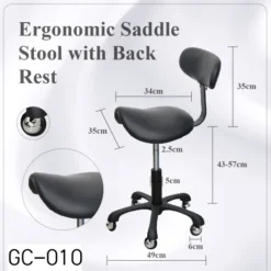 Groomer's Saddle Stool With Back Rest (Black) 13 Groomer's Saddle Stool With Back Rest (Black) -Wahl Shop T GC010 3