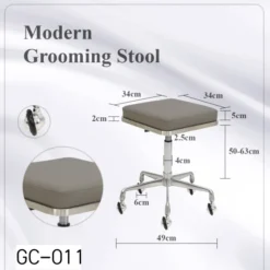 Groomer's Modern Groomer Stool With Square Cushion (Grey) 11 Groomer's Modern Groomer Stool With Square Cushion (Grey) -Wahl Shop T GC011 4