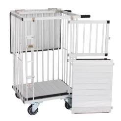 Aeolus 2-Berth Double Deck Show Trolley With 4" Nylon Wheels - XSmall [Silver] -Wahl Shop T KB514NAT SL Kit 4