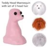 KissGrooming Head Mannequin (Teddy Bear) With Set Of 3 Head Hair -Wahl Shop T RMD4201 SET